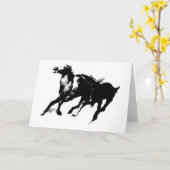 走る馬 カード (黄色い花)