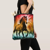 走る馬 トートバッグ (クローズアップ)