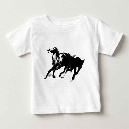 走る馬 ベビーTシャツ (正面)