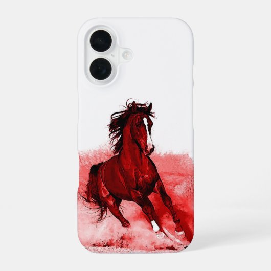 走る馬 iPhone 16ケース (裏面)