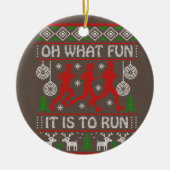 走アイディアのクリスマスの贈り物のおもしろいは何走 セラミックオーナメント (正面)
