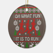 走アイディアのクリスマスの贈り物のおもしろいは何走 セラミックオーナメント (左)