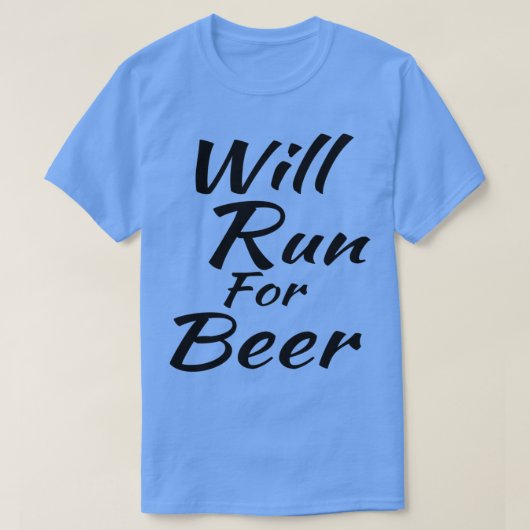 走アスリートはビールに走向け Tシャツ (デザイン正面)