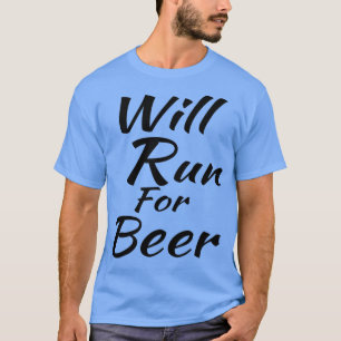走アスリートはビールに走向け Tシャツ