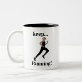 走アスリートマラソン選手 ツートーンマグカップ (左)