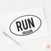 走オレゴン 楕円形シール (封筒)