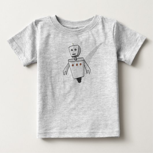 走オーガニックり出すロボットのボディスーツ（スケッチ） ベビーTシャツ (正面)