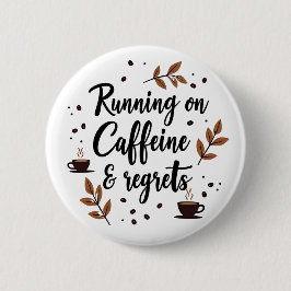 走カフェインと後悔の美的引用文Pi 缶バッジ