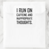 走カフェイン不適思考 スクエアシール (バッグ)