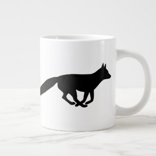 走キツネシルエット ジャンボコーヒーマグカップ