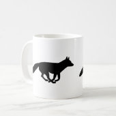 走キツネシルエット | 野生動物 コーヒーマグカップ (正面左)
