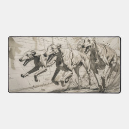 走グレイハウンド犬 デスクマット