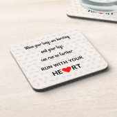 走スポーツやる気を起こさせる引用文ブラウン コースター (左側)