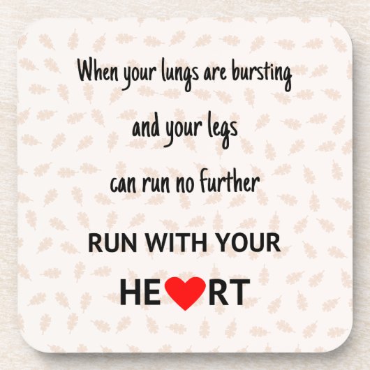 走スポーツやる気を起こさせる引用文ブラウン コースター (正面)