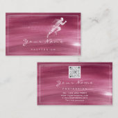 走スポーツジムカウチスポーツロゴモダンQRロゴ 名刺 (正面/裏面)