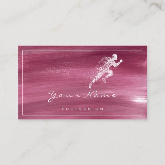 走スポーツジムカウチスポーツロゴモダンQRロゴ 名刺 (正面)