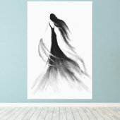 走ズウィメンカンバスプリントブラックとホワイト絵を描ズ キャンバスプリント (インサイチュ (ウッドフロア))