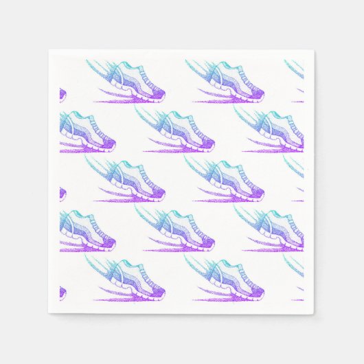 走ズシューズランナージョガーバースデーパーティー スタンダードカクテルナプキン (正面)