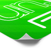 走ネオン緑ストライプ色 ポスター (角)