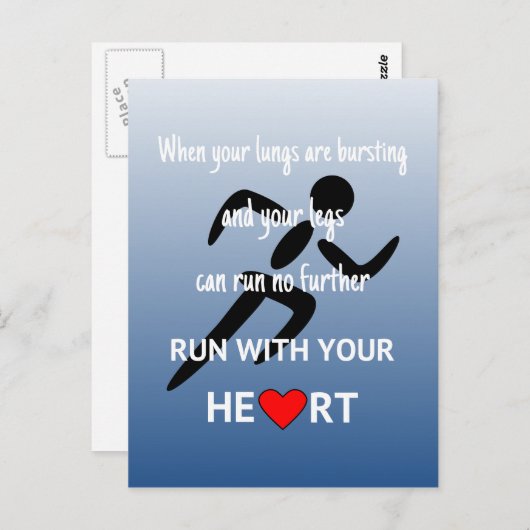 走ハートやる気を起こさせる ポストカード (正面/裏面)