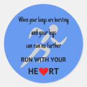 走ハートモチベーション ラウンドシール (正面)