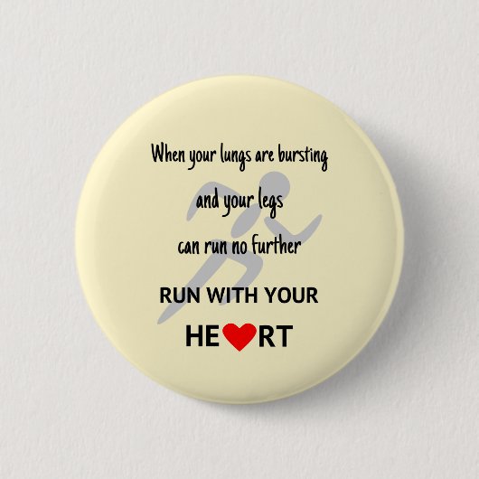 走ハート 缶バッジ (正面)