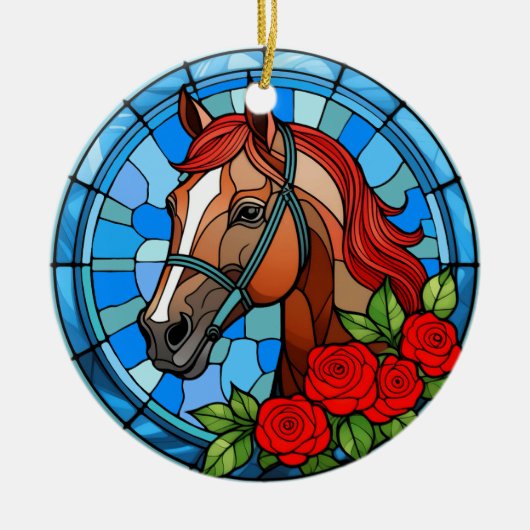 走バラパーソナライズされたオーナメント セラミックオーナメント (正面)