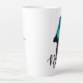 走モチベーションおもしろいでグラフィック カフェラテマグ (正面)