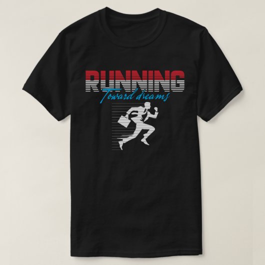 走レトロの夢へ – 夢やる気を起こさせるデザイン Tシャツ (デザイン正面)
