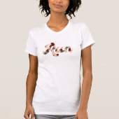 走レトロ型ヴィンテージ素朴ハイビスカス模様 Tシャツ (正面)