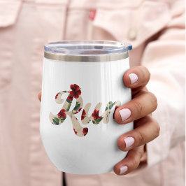 走レトロ型ヴィンテージ素朴赤色花柄