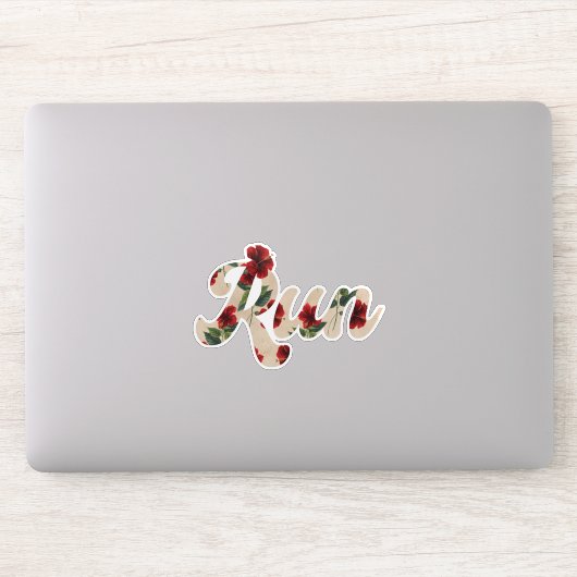 走レトロ型ヴィンテージ素朴赤色花柄 シール (コンピューター)