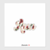 走レトロ型ヴィンテージ素朴赤色花柄 シール (シート)