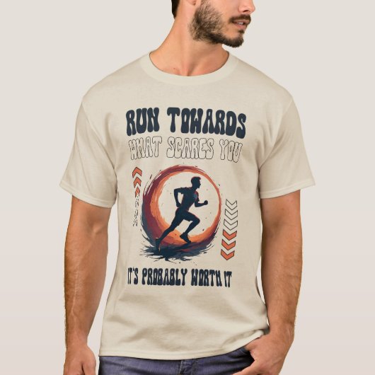 走怖に向かってやる気を起こさせる Tシャツ (正面)