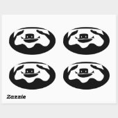 走怠け 楕円形シール (シート)