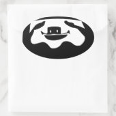 走怠け 楕円形シール (バッグ)