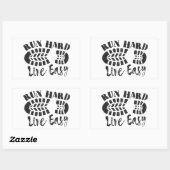 走懸命、ライブ簡単 長方形シール (シート)