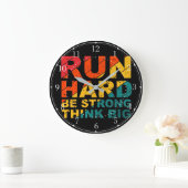 走懸命、強く、大きなアクリ考えルの壁掛け時計 ラージ壁時計 (ホーム)