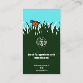走査可能な芝生バタフライグリーンホワイト 名刺 (裏面)