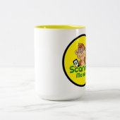 走査器猿のコーヒー・マグ15のoz -白及び黄色 ツートーンマグカップ (中央)