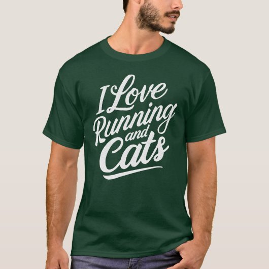 走猫好きジョギングプレゼント Tシャツ (正面)