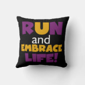 走生紫色の黄色 クッション (裏面)