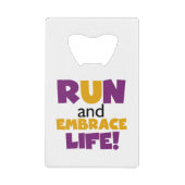 走生紫色の黄色 クレジットカード栓抜き (正面)