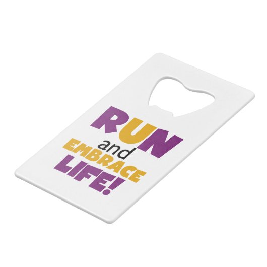 走生紫色の黄色 クレジットカード栓抜き (正面アングル)