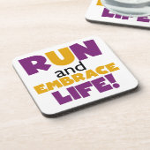 走生紫色の黄色 コースター (左側)