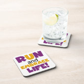 走生紫色の黄色 コースター (右側)