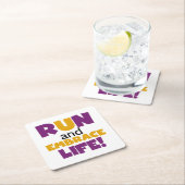 走生紫色の黄色 スクエアペーパーコースター (インサイチュ)