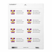 走生紫色の黄色 ラベル (フルシート)