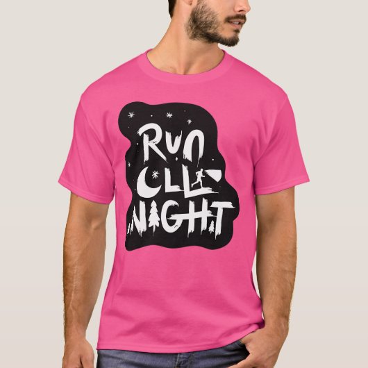 走終夜野球スリーブ Tシャツ (正面)