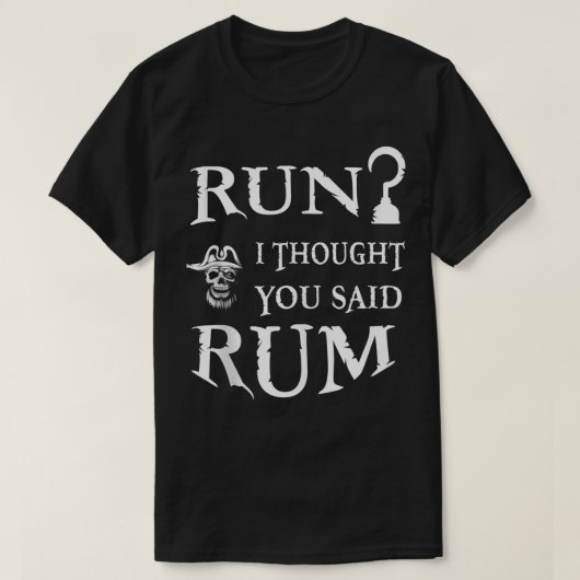 走考え君は海賊おもしろい口を飲んでる Tシャツ (デザイン正面)